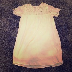 H&M ivory lace/crepe dress